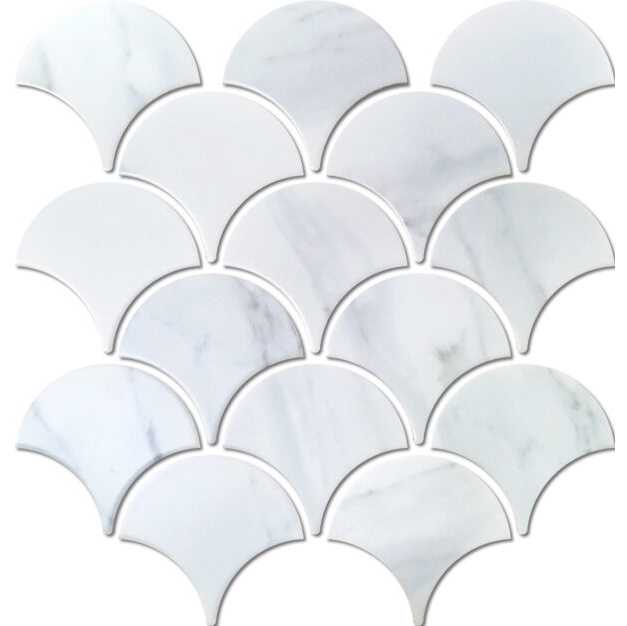 Carrara Look Mosaic Fishscale 95x87mm Tiles