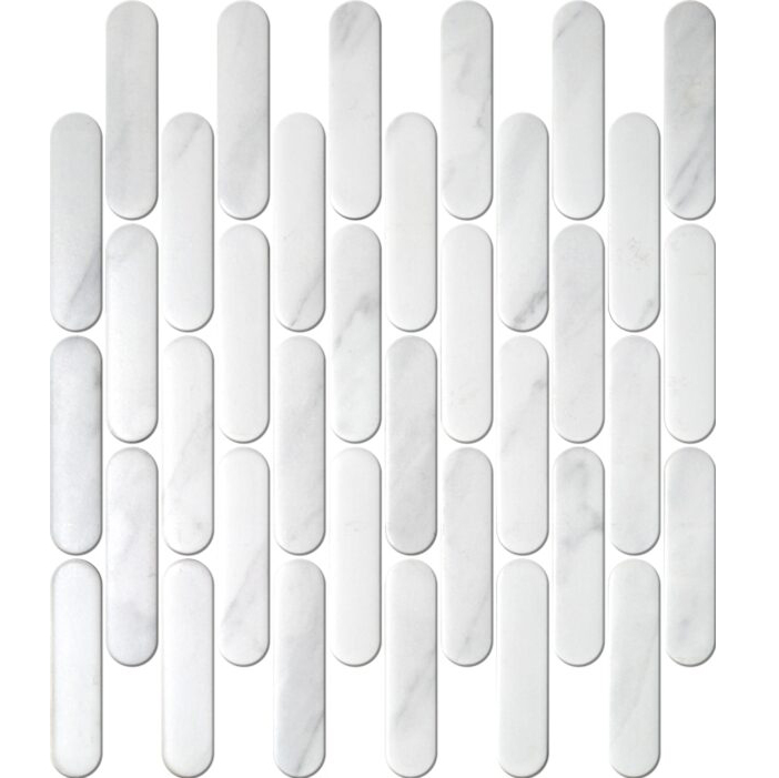 Carrara Look Mosaic Round Head Finger 23x98mm Tiles