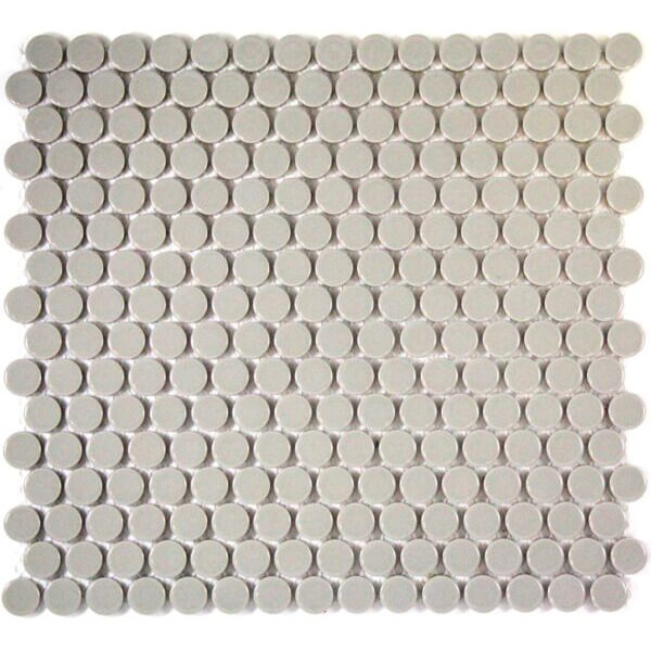 PENNY ROUND LIGHT GREY GLOSS
