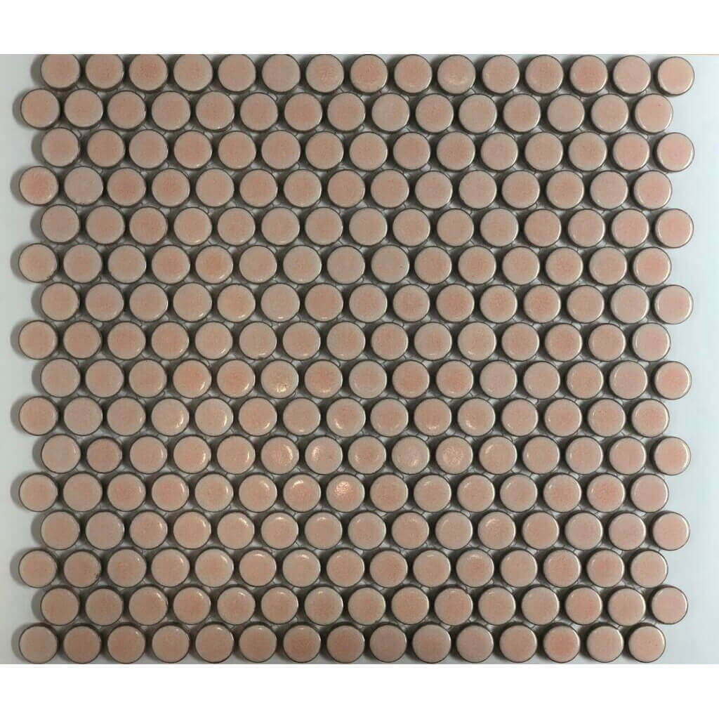 Penny Round Pink Gloss Mosaic Tiles | Iconic Tiles Sydney